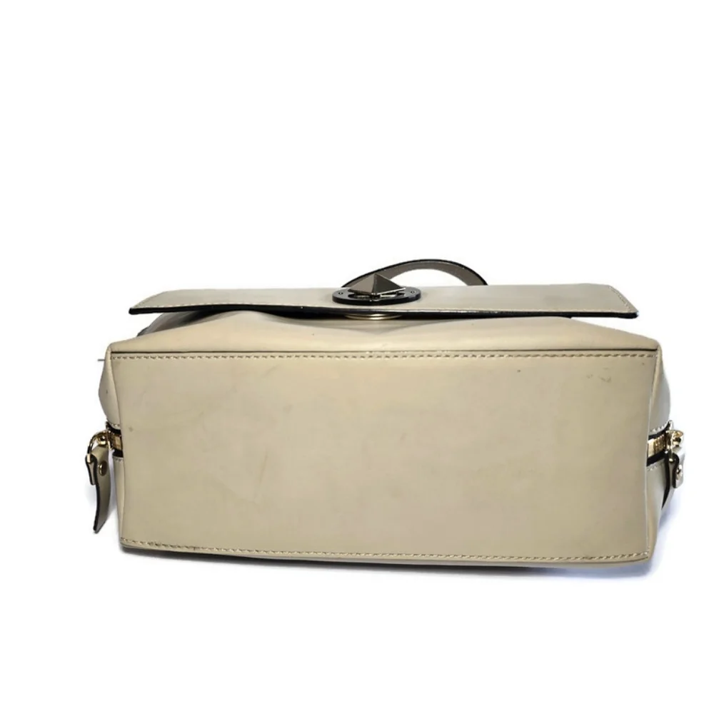 Kate Spade Varick Street Abbie Satchel Shoulder Bag Taupe/Black Convertible